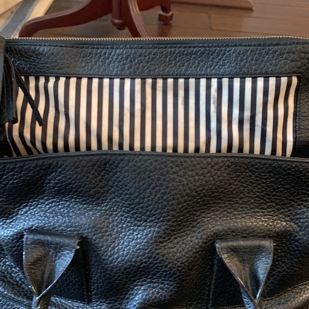 Kate Spade ♠️ Black Pebble Leather Satchel with Shoulder Strap - Picture 6 of 12